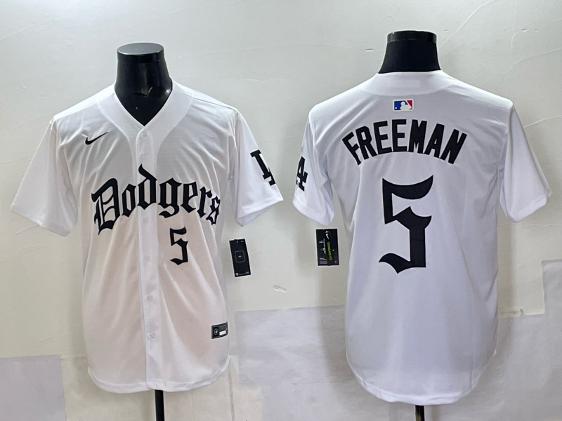 Men Los Angeles Dodgers 5 Freeman white Nike 2025 MLB jersey 007